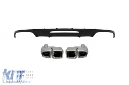 image-29-CLS63 A Design diffuser with chrome tips suitable for standard rear bumper of Mercedes CLS W218 2011-2018 -oo--oo-
