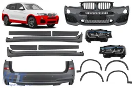 image-66-M tech package suitable for BMW X3 F25 2014-2017 with dual outlet for dual exhaust tip --oo--oo- and LED headlights