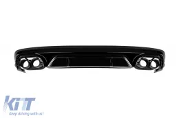 image-75-SQ5 type diffuser with black tips suitable for rear S-line bumper on Audi Q5 2018-2022 -oo--oo-