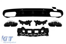 image-23-CLS63 type diffuser with black tips suitable for rear A Design bumper on Mercedes CLS C257 after 2018 -oo--oo-