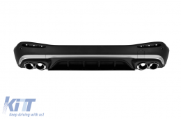 image-21-GLC43 type diffuser with chrome tips for rear A Design bumper suitable for Mercedes GLC SUV X254 after 2023 -oo--oo-, with chrome trim