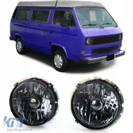 image-21-Clear glass headlights black smoke H4 pair for VW T3 79-92