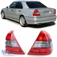 image-2-Tail lights rear lights red white pair for Mercedes C-Class W202 93-97