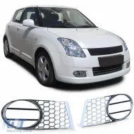 image-3-Fog light covers grille cover chrome for Suzuki Swift MZ EZ 05-08