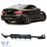 image-12-Performance gloss rear diffuser twin pipe left+right suitable for 4 Series BMW F32 F33 F36