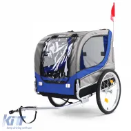 image-7-Bicycle trailer dog trailer foldable for pets blue grey up to 40kg