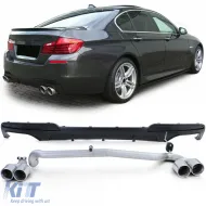 image-16-Rear diffuser matte + duplex tailpipe conversion fits BMW F10 F11 520 525 528 530