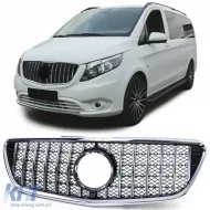 image-36-Sport grille front grill black chrome for Mercedes Vito W447 14-19