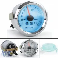 image-66-Boost pressure gauge additional installation instrument 52mm chrome plasma blue illuminated