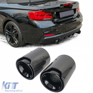 image-21-2x carbon exhaust tips tailpipes suitable for 2 Series BMW F22 F23 M235i M240i