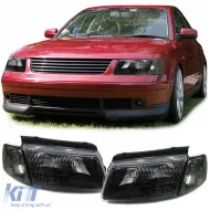 image-21-Black headlights with right and left indicators suitable for VW Passat 3B 96-00