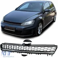 image-22-Honeycomb radiator grille without emblem with chrome strip for VW Golf 7 12-17 also GTD