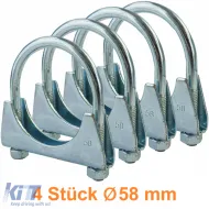 image-26-58mm exhaust clamps bracket clamp pipe clamp universal 4 pieces