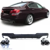 image-17-Sport rear diffuser matt + 4-pipe exhaust tips real carbon fits BMW F10 F11 535