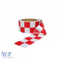 image-19-Signal tape marking tape barrier tape self-adhesive reflective checkered 100m