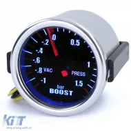 image-28-52mm boost pressure auxiliary gauge Black Magic for installation illuminated