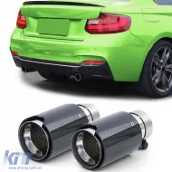 image-44-2x 90mm carbon exhaust tailpipe with absorber for 2 Series BMW F22 F23 2013-2021