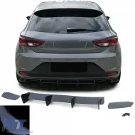 image-68-Sport rear diffuser insert splitter gloss black for Seat Leon 3 5F Cupra 12-16