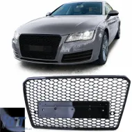 image-27-Honeycomb Sport Grille without Emblem Gloss Black for Audi A7 C7 4G 2010-2014