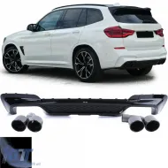 image-5-Performance rear diffuser gloss with black tailpipes suitable for BMW X3 G01