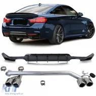 image-15-Rear diffuser gloss + tailpipe sport look suitable for BMW F32 F33 F36 425 428 430