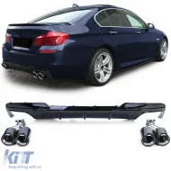 image-63-Rear diffuser gloss + exhaust tips 4-pipe real carbon fits BMW F10 F11 535i 535d