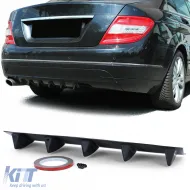 image-66-Universal sport rear diffuser with 5 fins for rear bumper gloss black