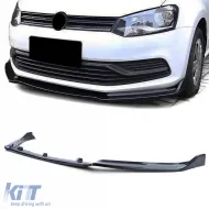 image-9-CUP front spoiler lip gloss black for VW Polo 5 6C 14-17