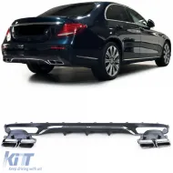image-67-Sport rear diffuser with chrome tailpipes for Mercedes E-Class W213 without AMG Line