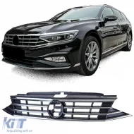 image-48-Radiator grille black with chrome strips for VW Passat B8 3G Facelift 2019-2023