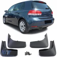 image-13-Mud flap set front and rear black for VW Golf 6 08-12