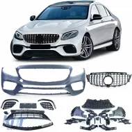 image-31-Sport bumper with black chrome grille for Mercedes E-Class W213 16-20