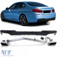 image-38-Rear diffuser matte + duplex V8 tailpipe conversion fits BMW F10 F11 520 525 528 530