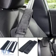 image-46-2x Seat Belt Pads Safety Belt Cushion Belt Protector Black with Grey Stitching