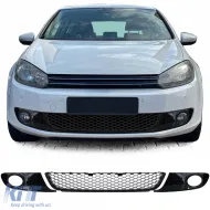 image-30-Honeycomb grille gloss for bumper fog lights for VW Golf 6 08-13