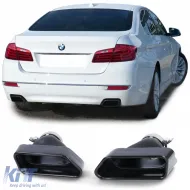 image-60-Exhaust tailpipes V8 550 style black suitable for 5 Series BMW F10 F11 535i 535d