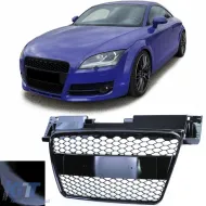 image-3-Honeycomb radiator grille without emblem glossy black for Audi TT 8J pre-facelift 06-10