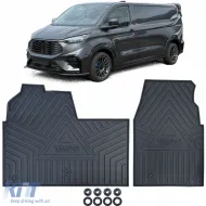 image-42-Car Rubber Floor Mats Black Premium Set for Ford Tourneo Transit Custom from 2023