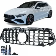 image-16-Sport grille black chrome for Mercedes A-Class W177 V177 from 2022