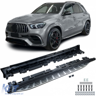 image-35-Aluminum running boards side protection OE look suitable for Mercedes GLE V167 2018-2023