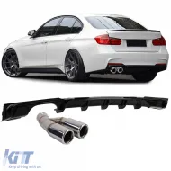 image-47-Rear diffuser gloss + dual chrome tailpipe fits BMW F30 F31 316 318 320