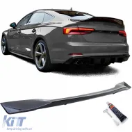 image-3-Ducktail rear spoiler lip gloss black for Audi A5 F5 Coupe Sportback from 2016