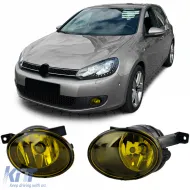 image-0-Clear glass fog light set yellow for VW Golf 6 VI Caddy Jetta Tiguan Touran