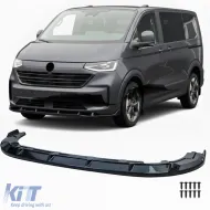 image-11-Front spoiler lip gloss black suitable for VW T7 Bus Transporter from 2024