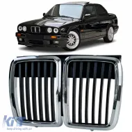 image-3-Sport front grille black chrome fits for 3 Series BMW E30 1982-1994