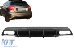 image-1-Rear Bumper Valance Diffuser suitable for Mercedes A-Class W176 (2013-2018) A45 Facelift Design Carbon Film