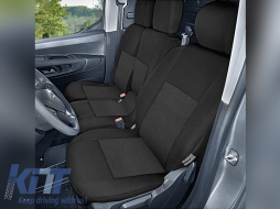 image-40-Kegel Tailor Made upholstery suitable for single + double seats on Peugeot Partner, Citroen Berlingo, Opel Combo E, Toyota Proace City Van after 2019, black with pattern