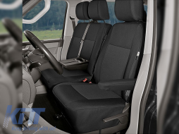 image-44-Kegel upholstery suitable for front seats of VW T6 after 2015 with single + double seat with drop-down table option, color graphite