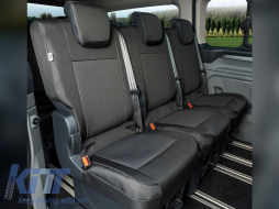image-15-Kegel Tailor Made upholstery suitable for second row seats 1+1+1 on Ford Tourneo Custom, Volkswagen T7 after 2024, black with gray