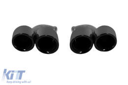 image-28-Gloss black GT style exhaust tips suitable for Porsche Cayenne 958 2014-2018, length 455mm, inlet 65mm